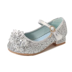 elsa prinsess skor barn flicka med paljetter silverfärgad 21cm / size34