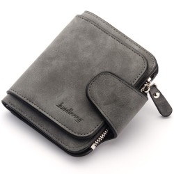 Baellerry kvinnor kort plånbok PU läder dragkedja handväska mode Mörkgrå färg 11.5cm*9.5cm*1.8cm