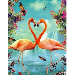 Full 5D DIY Diamond Painting Cross Stitch Love Flamingo Broderi Som på bilden 1 20X30CM