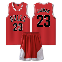 #23 Michael Jordan Baskettröja Set Bulls Uniform för Barn Vuxna - Röd 26 (140-150CM)