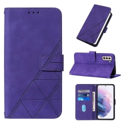 Case Samsung Galaxy S21 Plus Crossbody case, säädettävä irrotettava kaulahihna jalustalla Nahkainen korttipidike Cover purple A