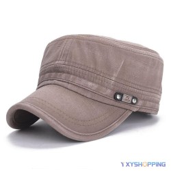 Unisex miesten armeijan cap Military Peak -hattu säädettävä ulkona hattu - Perfet Brown