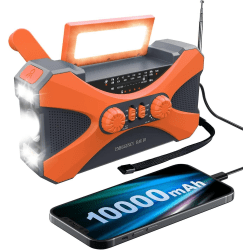 10000mah Nødradio Solar Håndsving Radio Bærbar Am/fm/noaa Vejrradio med telefonoplader Lommelygte qd best- Perfet Orange