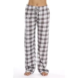 Pyjamasbyxor för kvinnor med fickor, mjuk flanell rutiga pyjamasbyxor för kvinnor CNMR gray S