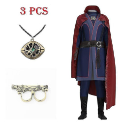 Doctor Strange Cosplay Kostym Halsband Ring Steve Red Cloak Robe Halloween Carnival Kostym för barn a - Perfet