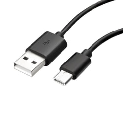 USB-kabel, USB A hane till Typ C, 1 meter, Svart