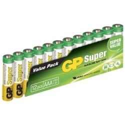 GP Super Alkaline AAA batteri, 24A/LR03, 12-pack