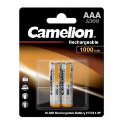 Camelion AAA (LR03), laddbart batteri, 1000mAh, 2-pack