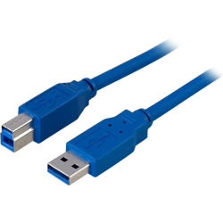 DELTACO USB 3.0 kabel, Typ A hane - Typ B hane, 2m, blå (USB3-12