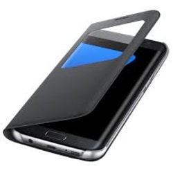 Samsung S7 Flip View läderfodral i Svart svart