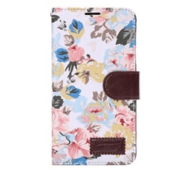 iPhone 6/6S Blommig läderfodral l VIT l Kreditkort l Flera Fack vit