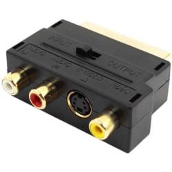 Scartadapter RGB Scart till RCA S-Video Adapter Composite svart