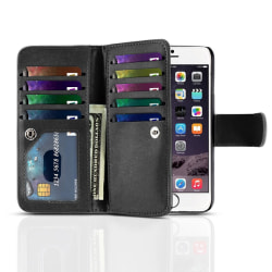 iPhone 7 & 8 Multi Plånboksfodral med 9 fack l SVART svart