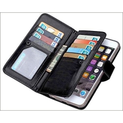iPhone SE 2020 Multi Plånboksfodral med 9 fack l SVART svart