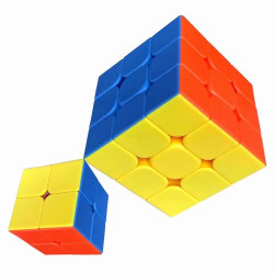Speed Cube Set med 2x2x2 3x3x3 klistermärkelösa magic kubbuntar