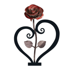 Jern Metall Rose Ornamenter Rose Med hjerteformet brakett