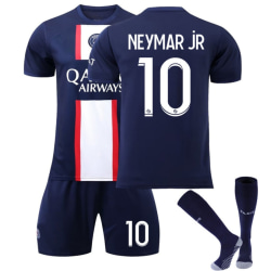 Paris 22/23 Neymar Jr fodboldtrøje T-shirts Shorts sæt til børn Blue/White 24（8-9Years）