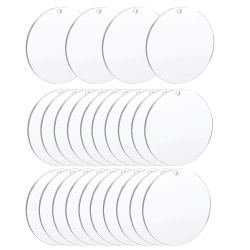 24 stk klare akryl cirkler Klar disk gennemsigtige akryl runde skiver 2-tommer