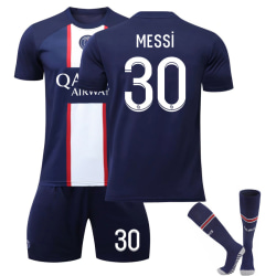 Messi Kids Fotballsett Fotballdrakt Treningsdrakt 22/23 Hjem 24(130-140CM)