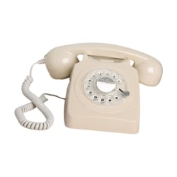 Vintage Rotary Dial Phone Retro stil fasttelefon HVIT