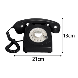 Vintage Rotary Dial Phone Retro Style Fasttelefon SORT