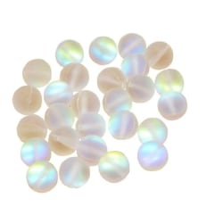 250 kpl Mattahimmeä kristallilasihelmiä Valkoinen kuukivi