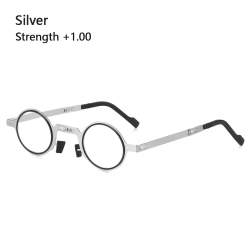 Sammenleggbare lesebriller Runde presbyopiske briller ANTI-BLÅ