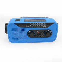 2000mAh Solar Hand Crank Bluetooth FM Radio LED-taskulamppu SININEN