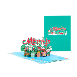 3D julekort hilsen pop-up postkort 7 7 7
