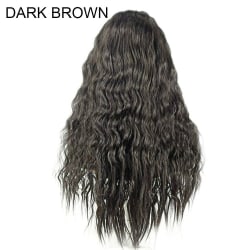 Parykk for kvinner med krøllete hår MØRK BRUN dark brown