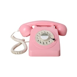 Vintage Rotary Dial Phone Retro Style Fasttelefon ROSA