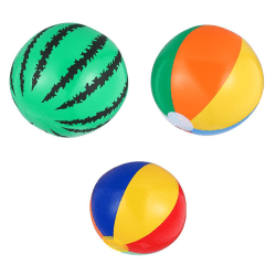 3 STK oppblåsbar strandball for barn