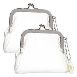 2st genomskinlig handväska Spänne Myntväska Mini Mun Clip Bag