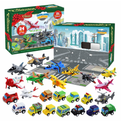 Adventskalendrar 2022 Toy for Kid, Cars & Planes /Bilar Flygplan 24st (Bilar + Flygplan) Julkalender