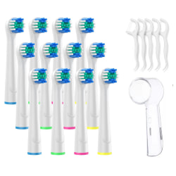 18-pak sæt kompatible tandbørstehoveder med elektrisk tandbørste White 18-Pack (inklusive tandborsthuvuden)