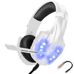 C4U® Gaming headset hörlurar G9000 Mic för Playstation 4 / Ps5 P Vit