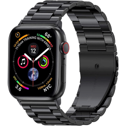 Klockarmband 42/44 Apple Watch 1/2/3/4/5/6/7 SE Armband Rostfrit Svart