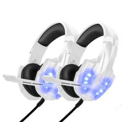 2pack Gaming headset hörlurar C4U® G9000 Vit för PS5 - PS4 - Pro Vit
