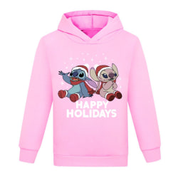 Mub- Stitch jul träningsoverall hoodie tröja Christmas pink 160cm