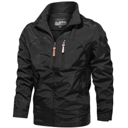 Hooded Zipper Jacket Winter Thicken Parka Coat för män Black 5XL