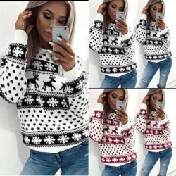 Jul Älg Print Jumper Sweater Pullover Topp Black S