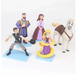 5 kpl Rapunzel- set, Rapunzel-figuuri, prinsessa-minifiguurit Cupcake-figuurit koriste-toimintafiguurit Cupcake-figuurit