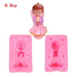 3D Angel Girl Boy Silikonimuotti Kakku Mold Mold baby B