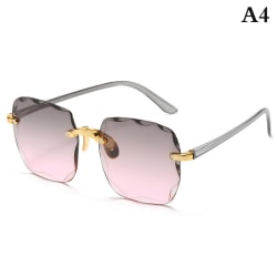UV400 skydd fyrkantiga båglösa solglasögon för kvinnor A4