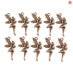 10 stk Vintage Fairy Angel anheng sjarm for smykker å lage B
