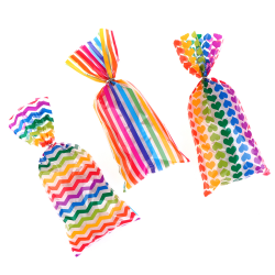 120st Rainbow Stripes Godispåsar OPP cellofanpåsar Present S