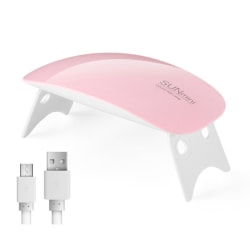 Bärbar Mini UV-lampa UV-ljus UV-hartshärdningslampa USB -laddning Pink