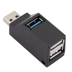 3-porter USB 3.0 2.0 Splitter Hub Høyhastighets dataoverføring Black