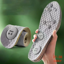 Acupressure on Foot Insole Soft Breathable Sport Cushioning Ins Gray 37-38