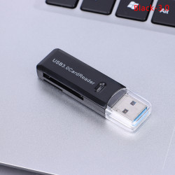 USB Card Reader 3.0 2.0 TF SD Cardreader Adapter Laptop Smart M Black-3.0